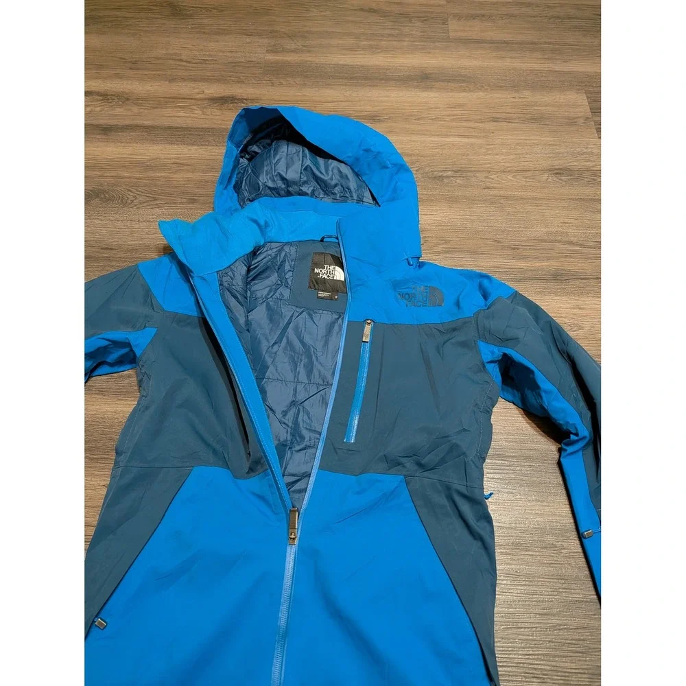 The North Face  Colorblock Hooded Chakal Insulated Jacket Blue Gray Full Zip XL